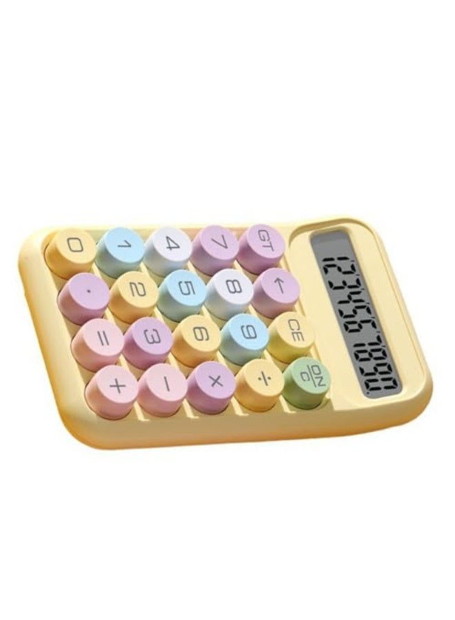 Generic Generic 10 Digit LCD Display Mechanical Button Calculator, Scientific Calculator for Exams, Accounting Tasks, Easy to Carry, Designed for Students with Mechanical Keyboard (Yellow) - Image 2