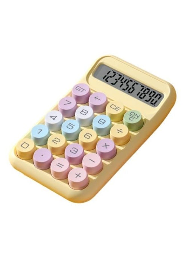 Generic Generic 10 Digit LCD Display Mechanical Button Calculator, Scientific Calculator for Exams, Accounting Tasks, Easy to Carry, Designed for Students with Mechanical Keyboard (Yellow) - Image 5