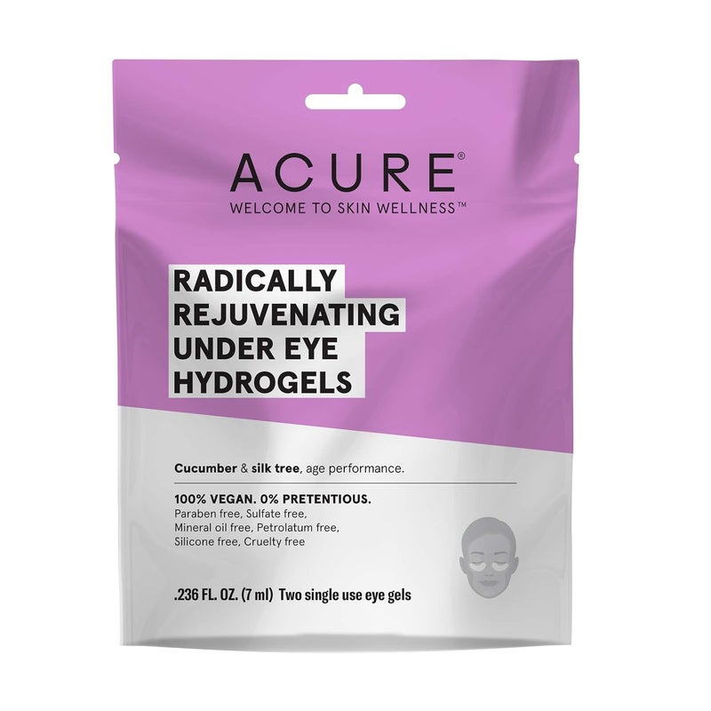 Acure Radically Rejuvenating Under Eye Hydrogel Mask Provides AntiAging Support  Silk Tree Purple Cucumber 0236 Fl Oz Pack of 1