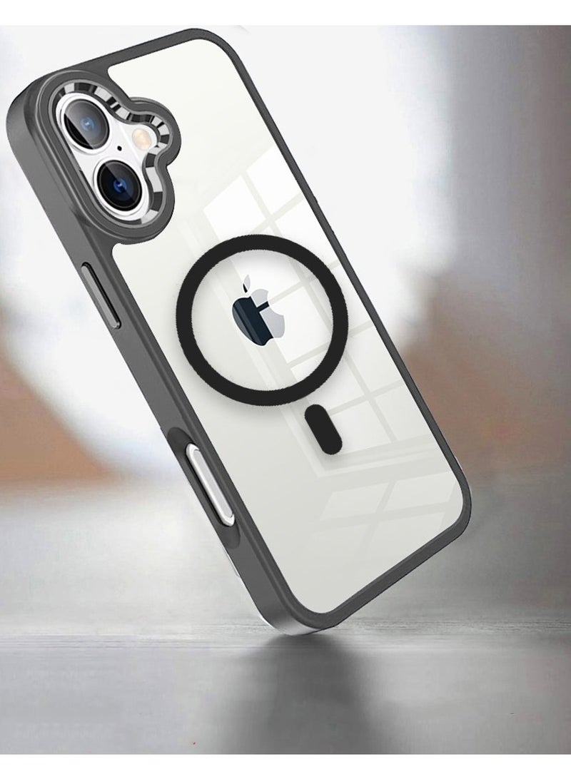 Techie Apple iPhone 17 Case MagSafe – Clear Shockproof Transparent Cover, Anti-Yellow Acrylic Hard Back with TPU + PC, Wireless Charging Compatible – Gray Edge - Image 3