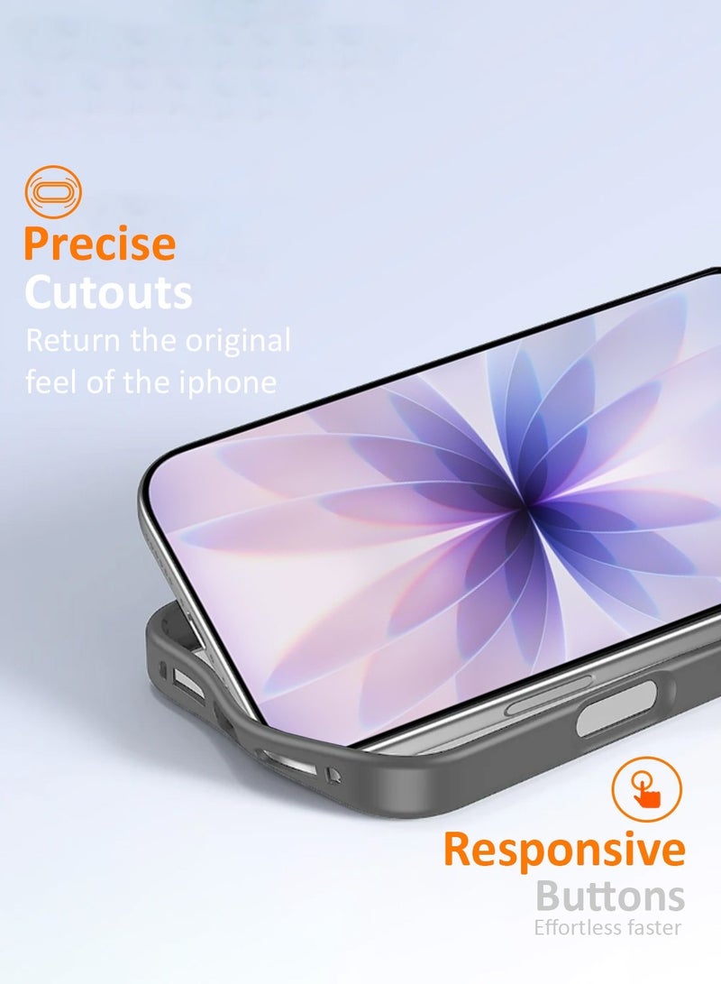 Techie Apple iPhone 17 Case MagSafe – Clear Shockproof Transparent Cover, Anti-Yellow Acrylic Hard Back with TPU + PC, Wireless Charging Compatible – Gray Edge - Image 4