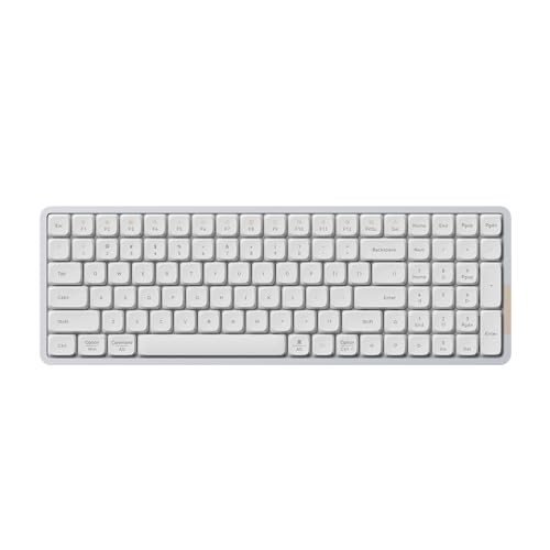 LOFREE Flow Low Profile Mechanical Keyboard, 100 Keys Rechargeable Wireless Keyboards with Bluetooth and Wired Connection for Windows, Mac OS/White Ghost Linear Switches - Image 1