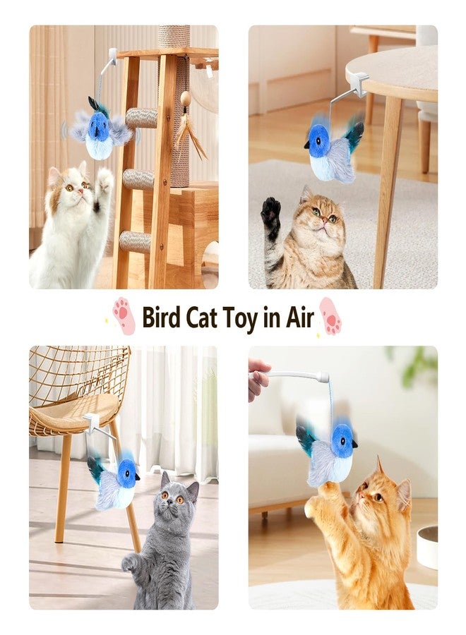 Migipaws Interactive Flapping Bird Cat Toys with Rod, clamp, Elastic String and Catnip, Automatic Chirping Toys for Indoor Cats to Chase, Hanging Feathers for Kitten to Self Play,Rechargeable(Blue) - Image 4