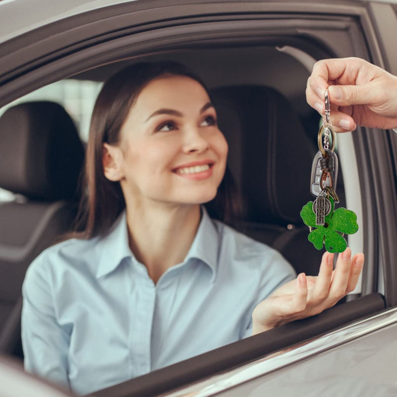 NUOBESTY Clover Keychains Shamrock Key Ring Fortune Key Rings St. Patricks Day Key Ring for Irish Party Favor Purse Bag Pendants  - Image 4