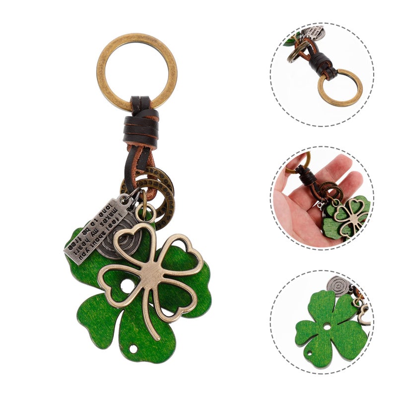 NUOBESTY Clover Keychains Shamrock Key Ring Fortune Key Rings St. Patricks Day Key Ring for Irish Party Favor Purse Bag Pendants  - Image 2