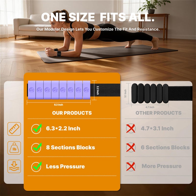Sonkoloro Adjustable Wrist Weights for Women Men, Leg Weights for Women 0.75lb-1lb Each for Walking, Yoga, Dance, Barre, Gym (Black, 1.5LB(2 Pcs)) - Image 3