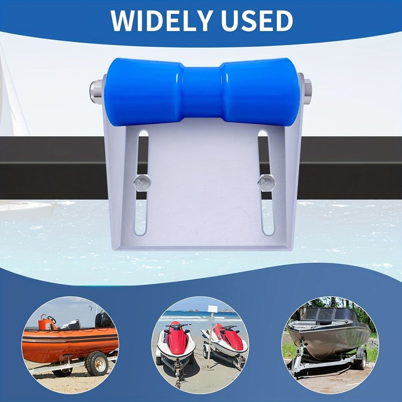 Blue 8 Inch Inflatable Boat Trailer Bottom Roller Bracket For Yacht Kayak - Image 1