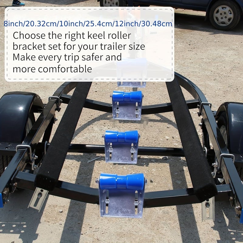 Blue 8 Inch Inflatable Boat Trailer Bottom Roller Bracket For Yacht Kayak - Image 3