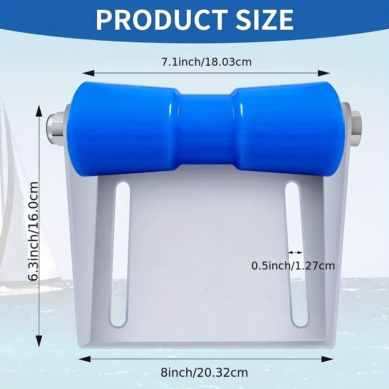 Blue 8 Inch Inflatable Boat Trailer Bottom Roller Bracket For Yacht Kayak - Image 2