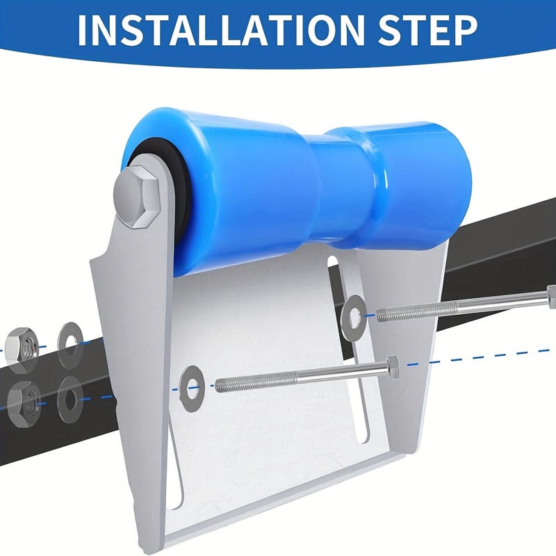 Blue 8 Inch Inflatable Boat Trailer Bottom Roller Bracket For Yacht Kayak - Image 5