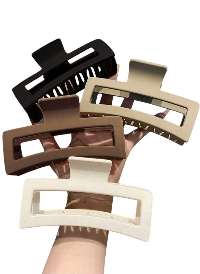 4 قطع من مشابك الشعر الكبيرة، مشابك شعر غير قابلة للانزلاق للنساء والفتيات، مشابك قوية للشعر الكثيف والشعر الرقيق - Image 1