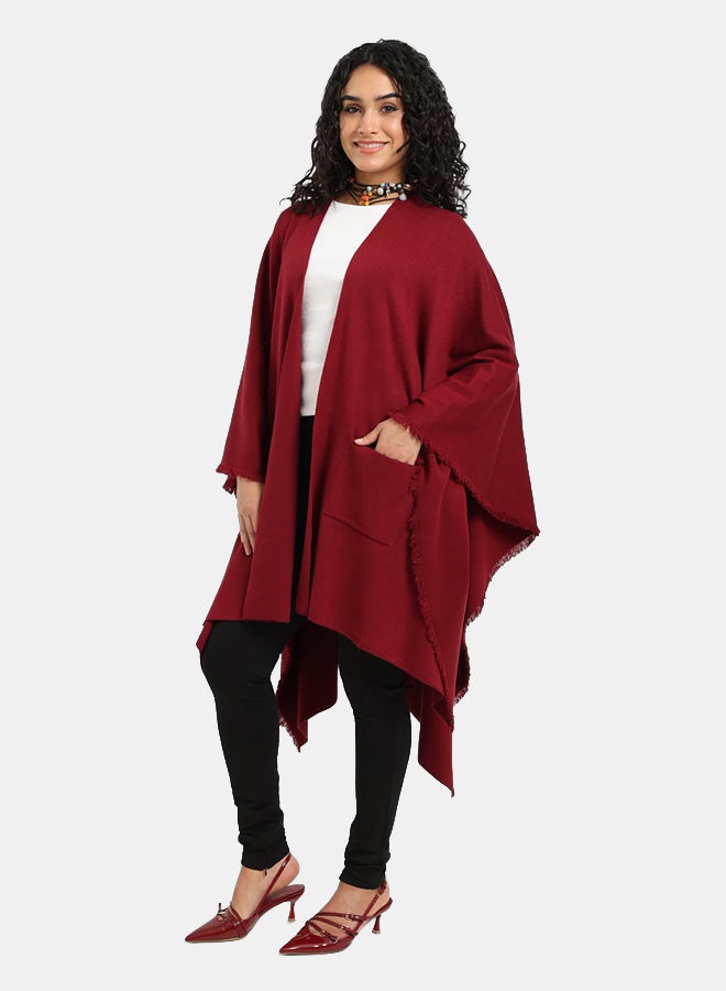 Carina Fringe Trim Poncho - Image 2