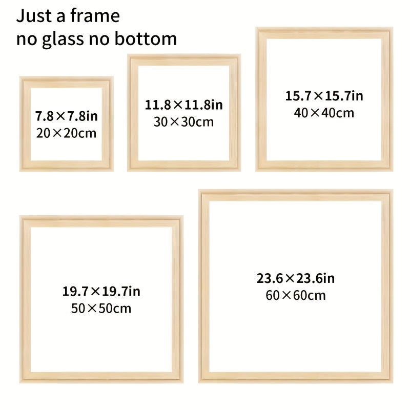 40x40cm Square Solid Wood Canvas Frame Kit with Starter Kit for Oil Painting Diamond Painting - Image 4