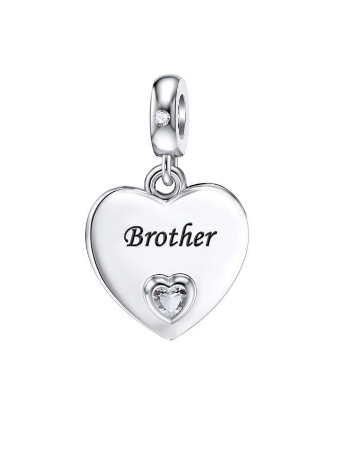 QeenseKc Heart Love Dangle Charm Cubic Zirconia Bead for Pandora Bracele Women Gift, Cubic Zirconia, Rhinestone - Image 1