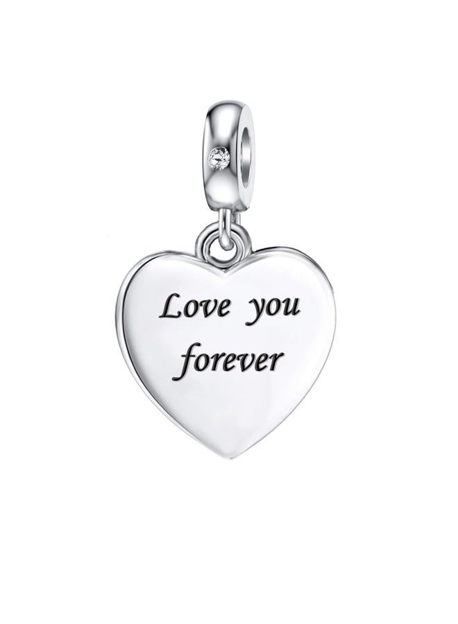 QeenseKc Heart Love Dangle Charm Cubic Zirconia Bead for Pandora Bracele Women Gift, Cubic Zirconia, Rhinestone - Image 2
