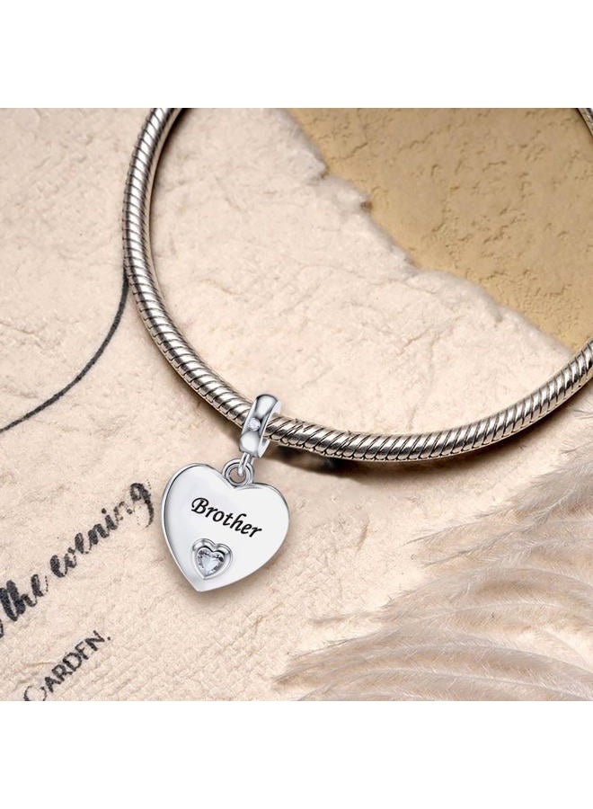 QeenseKc Heart Love Dangle Charm Cubic Zirconia Bead for Pandora Bracele Women Gift, Cubic Zirconia, Rhinestone - Image 3