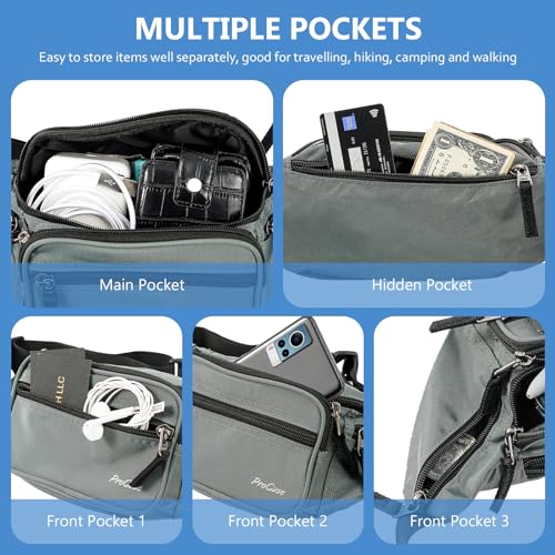 ProCase Fanny Pack Waist Packs for Men Women, Waist Bag Hip Pack for Travel Hiking Running Outdoor Sports -Grey, Medium - Image 4