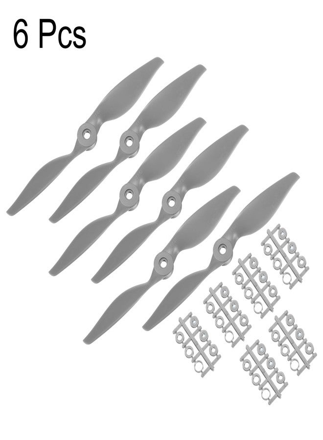 ميكسينيتي مراوح MECCANIXITY 6 قطع 8 × 6 بوصة مراوح RC ذات شفرتين مراوح باللون الرمادي مع حلقات محول لطائرة RC بديلة للمروحة - Image 3