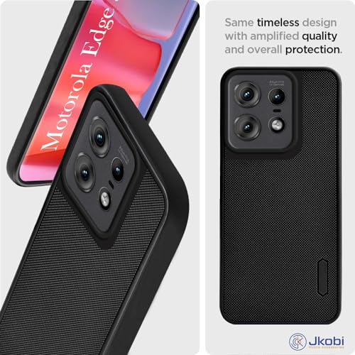Jkobi Back Cover Case for Motorola Moto Edge 50 Pro (Textured Grip Design | Camera Protection | Slim and Light Weight | Soft Touch and Feel | Black) - Image 3