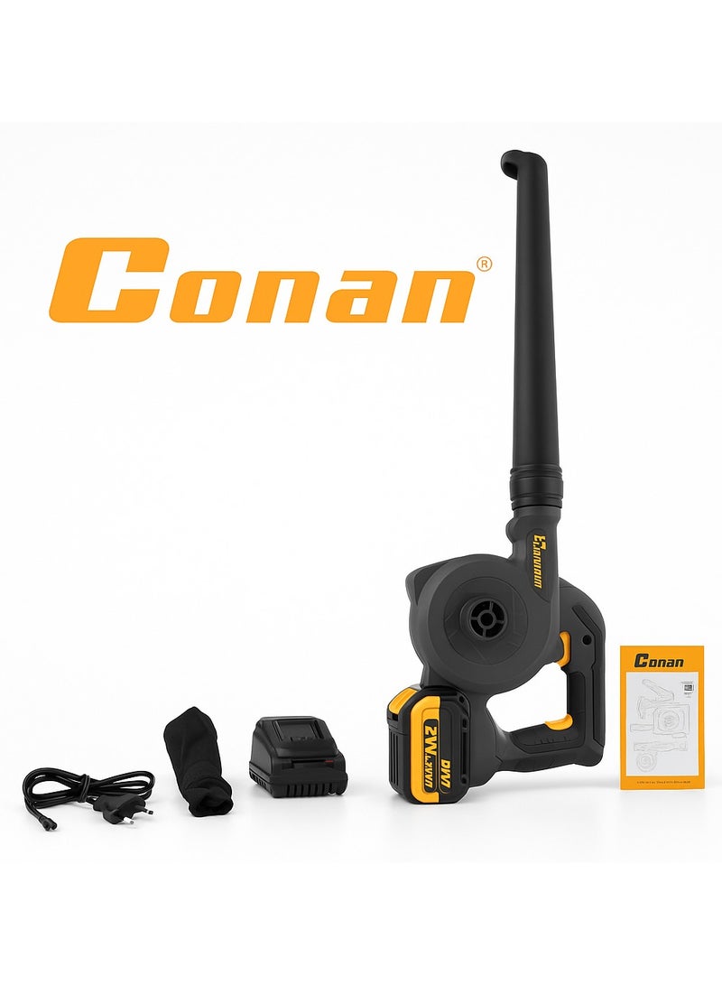 كونان منفاخ/شفاط غبار لاسلكي 21 فولت من Conan – موديل COLA0821A – مزوّد ببطارية ليثيوم وشاحن – سرعة متغيرة ومحرك نحاسي – وضع نفخ وشفط – للاستخدام المنزلي والمهني - Image 1