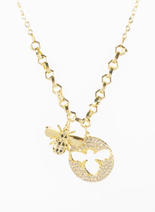 Stainless Steel Necklace Zirconic Bee Pendant - pzsku/Z12EC6AEED3F3759517C6Z/45/_/1719154329/c6f745b3-f9d2-470c-99b0-3b82a3630398