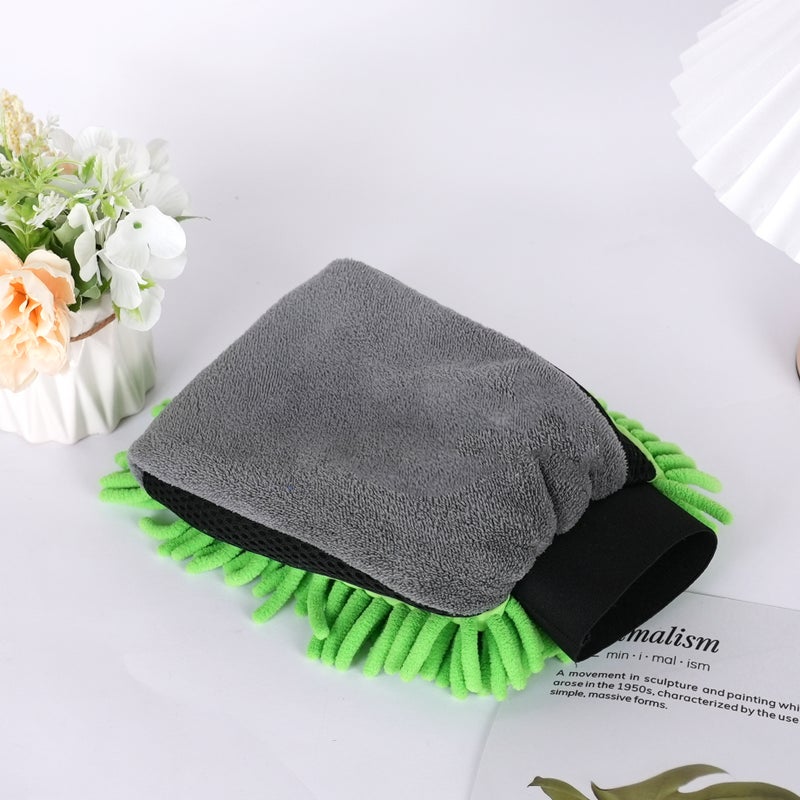 One-Sided Chenille Car Wipe Gloves Caterpillar Thickened Water Absorbent Car Wash Foam Car Beauty Care Car Wipe - Image 3