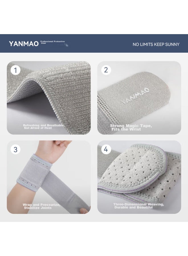 Yanmao Badminton Wrist Guard, Tendonitis, Fitness, Sprain, Wrist Injury, Strain, Tfcc Fixation Brace, Breathable For Summer, 1 Pair - Image 3