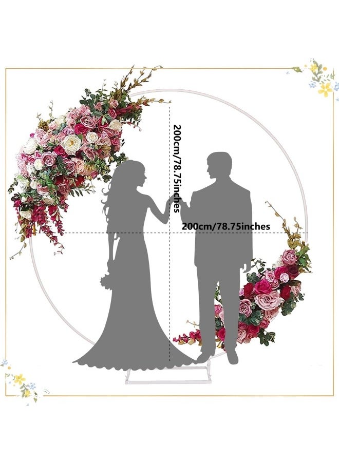 GGEROU Wedding Arch Stand,6.6 FT (2M) Metal Round Balloon Arch Kit,Background Display Stand With Base for Wedding, Birthday, Baby Shower Balloon Decorations (White)  - Image 2