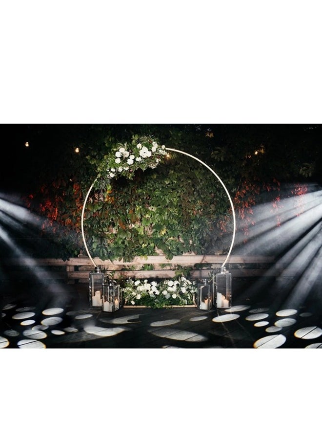 GGEROU Wedding Arch Stand,6.6 FT (2M) Metal Round Balloon Arch Kit,Background Display Stand With Base for Wedding, Birthday, Baby Shower Balloon Decorations (White)  - Image 5