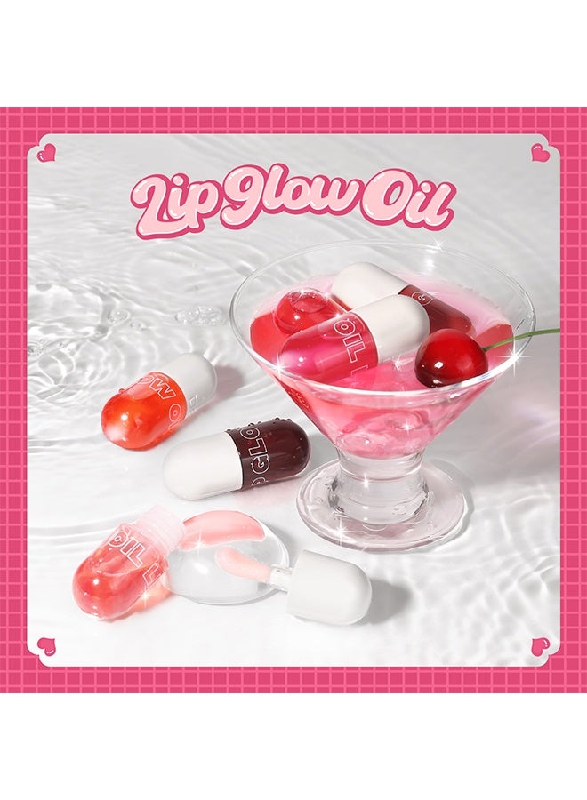 فايبلي زيت توهج الشفاه ، زيت الشفاه مرطب وممتلأ صبغة الشفاه زيت الشفاه مرطب مغذي يقلل من الجفاف إصلاح الخشونة التغذية توهج الشفاه سملون الشفاه - Image 4
