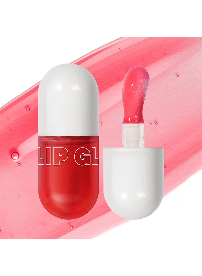 فايبلي زيت توهج الشفاه ، زيت الشفاه مرطب وممتلأ صبغة الشفاه زيت الشفاه مرطب مغذي يقلل من الجفاف إصلاح الخشونة التغذية توهج الشفاه سملون الشفاه - Image 1