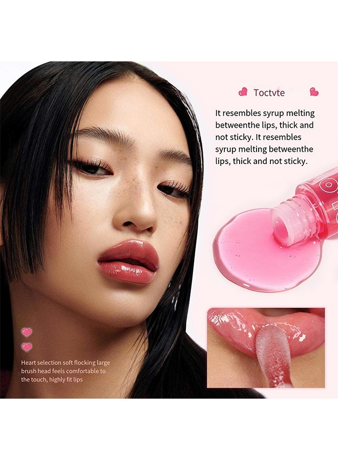 فايبلي زيت توهج الشفاه ، زيت الشفاه مرطب وممتلأ صبغة الشفاه زيت الشفاه مرطب مغذي يقلل من الجفاف إصلاح الخشونة التغذية توهج الشفاه سملون الشفاه - Image 2