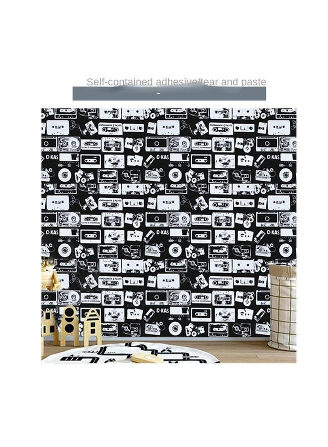 Bluejw Plaid Black And White English Wallpaper Kitchen Bedroom Cabinet Desktop Self-Sticker Wallpaper Boys Dormitory Home Self-adhesive Wallpaper - Image 5