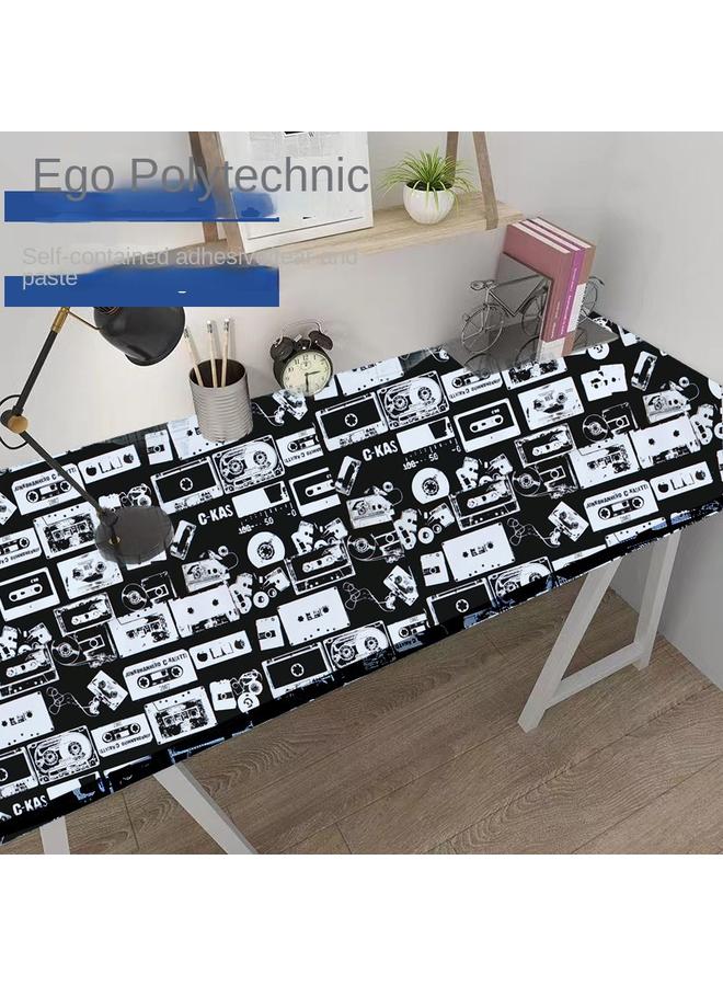 Bluejw Plaid Black And White English Wallpaper Kitchen Bedroom Cabinet Desktop Self-Sticker Wallpaper Boys Dormitory Home Self-adhesive Wallpaper - Image 3