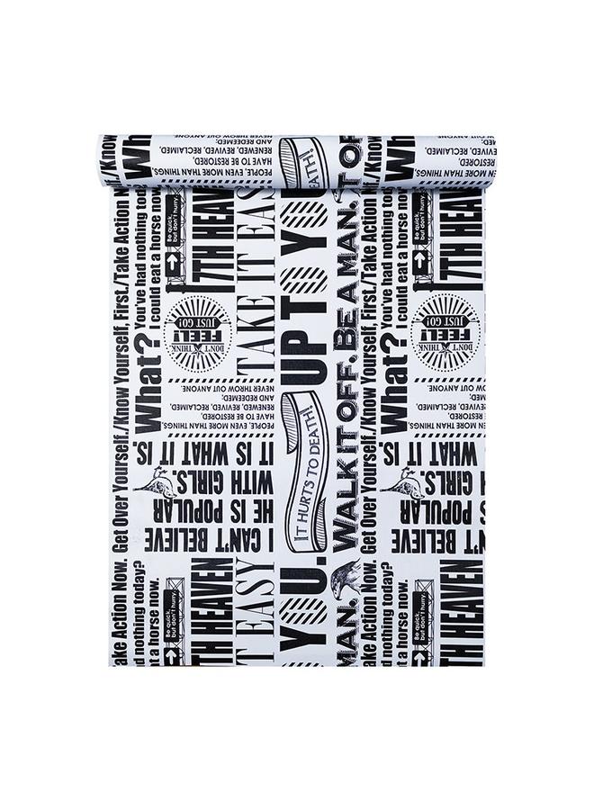 Bluejw Plaid Black And White English Wallpaper Kitchen Bedroom Cabinet Desktop Self-Sticker Wallpaper Boys Dormitory Home Self-adhesive Wallpaper - Image 1