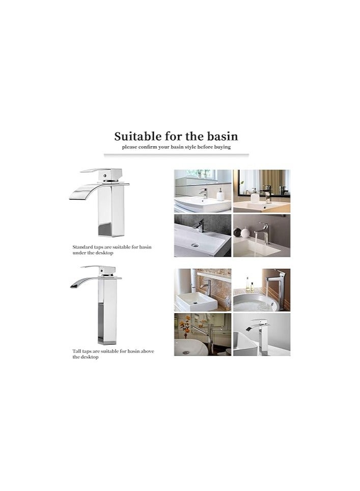 Basin Tap | High Arc | Tall Basin Mixer tap | Commercial 1-Hole | Brass Single Lever | Deck Mounted (Shining Chrome) - Image 5