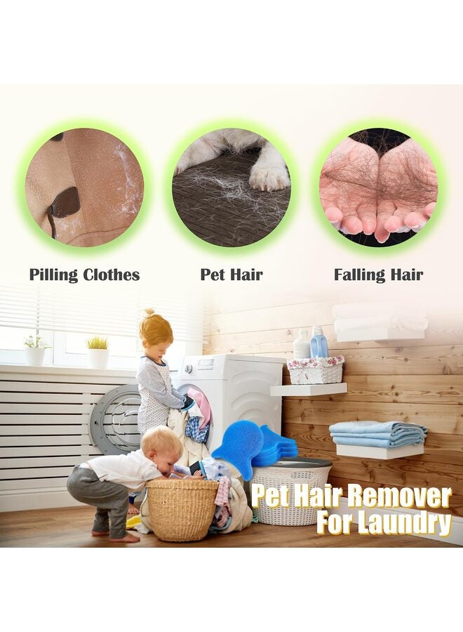 4PCS Pet Hair Remover for Laundry, Reusable Laundry Pet Hair Catcher Lint Remover, Washing Machine Hair Catcher, Washing Dryer Balls for Clothing Dog Cat Pet Fur Remover ?Blue? - Image 3