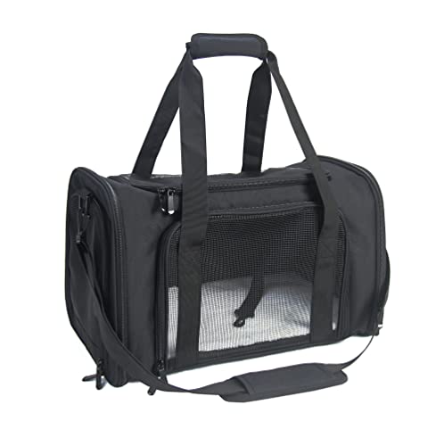 NextFri Soft Sided Carrier for Small Medium Cats Dogs,TSA Airline Approved Collapsible Travel Pet Carrier Medium Black - Image 1