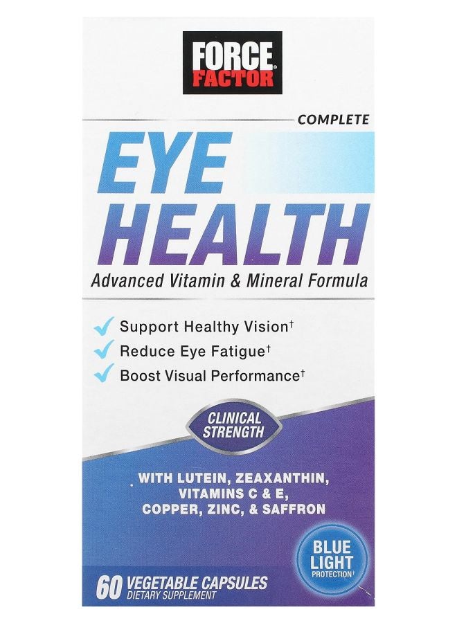 Force Factor Complete Eye Health Advanced Vitamin & Mineral Formula 60  Vegetable Capsules
