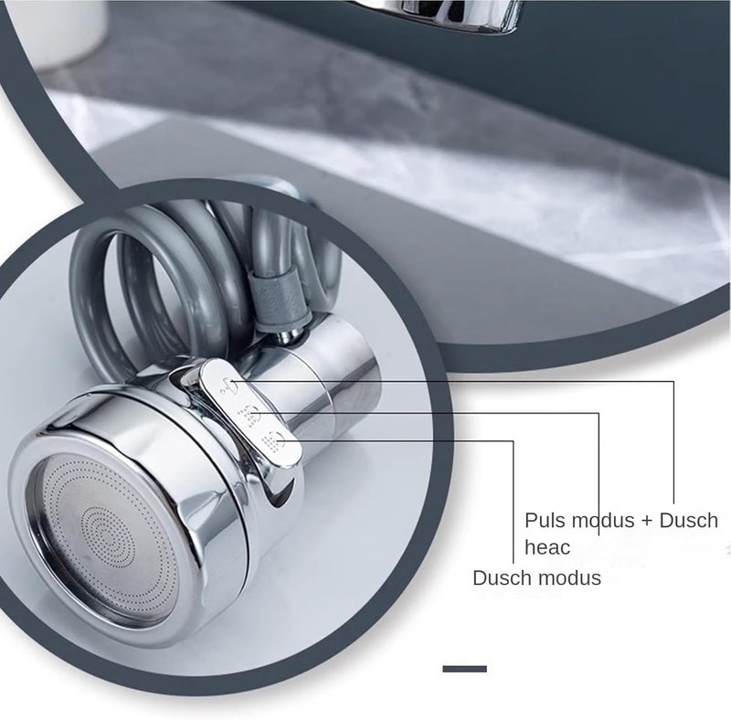 Sink Faucet Sprayer Attachment 360 rotatable Pipe Faucet with Sprayer Attachment with Flexible Hose AntiSplash Large Angle Rotable moveble  - Image 3