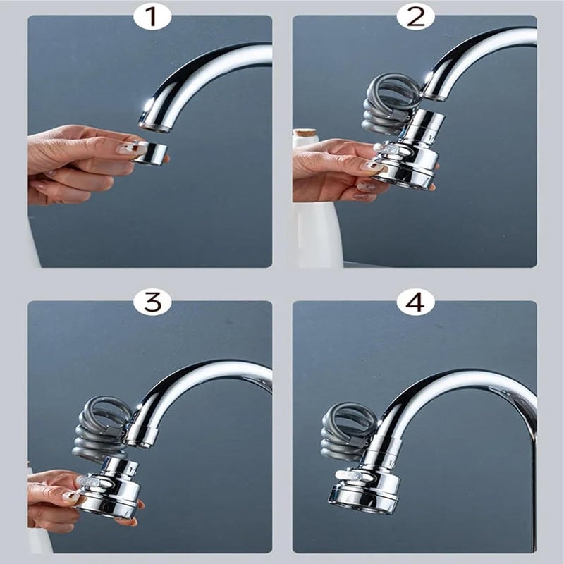 Sink Faucet Sprayer Attachment 360 rotatable Pipe Faucet with Sprayer Attachment with Flexible Hose AntiSplash Large Angle Rotable moveble  - Image 2