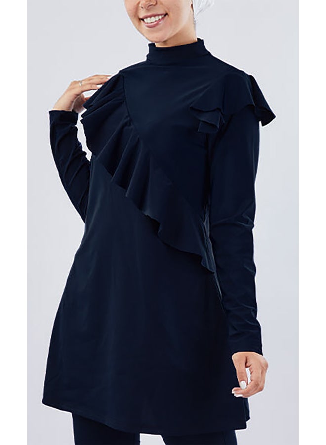 Tie Shop Ruffles Burkini Dark Blue For Women 