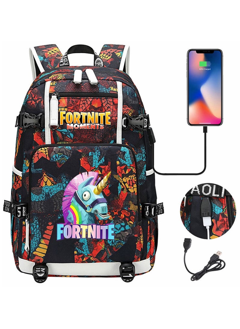 FORTNITE Printed Cartoon Youth Large Capacity Men's and Women's Shoulders 