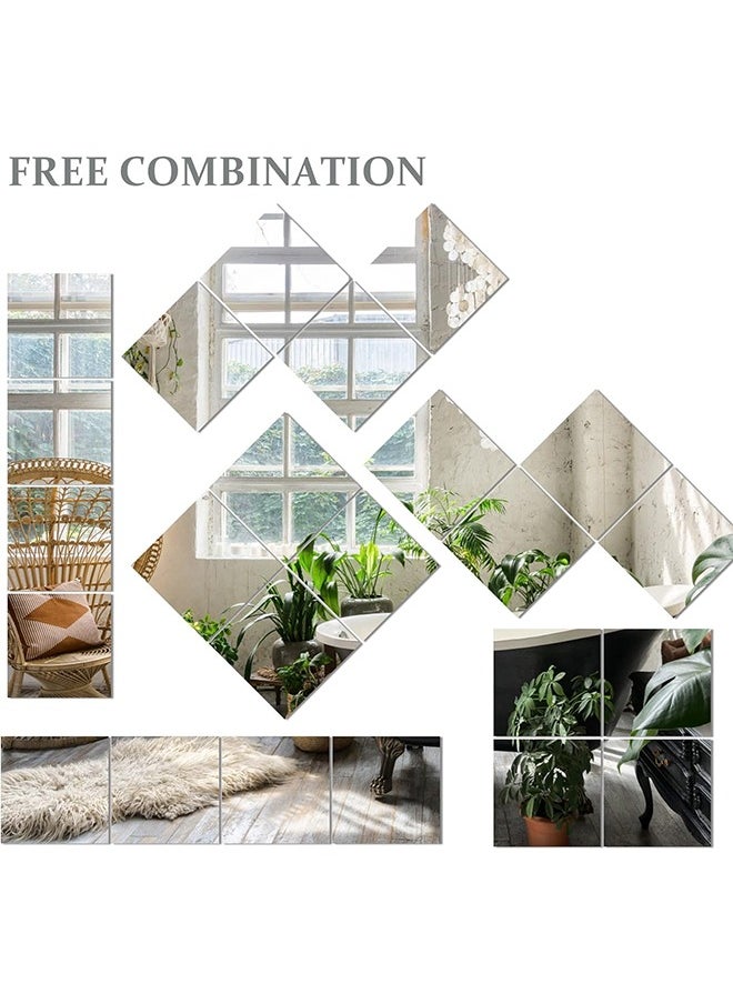 JCB CHIC - Full Length Wall Mirror, 4PCS Self Adhesive Wall Mounted Square Mirror Tiles, Frameless Mirror set for Home Office Bedroom Living Room Bathroom Door Gym (30 * 30cm) - Image 1