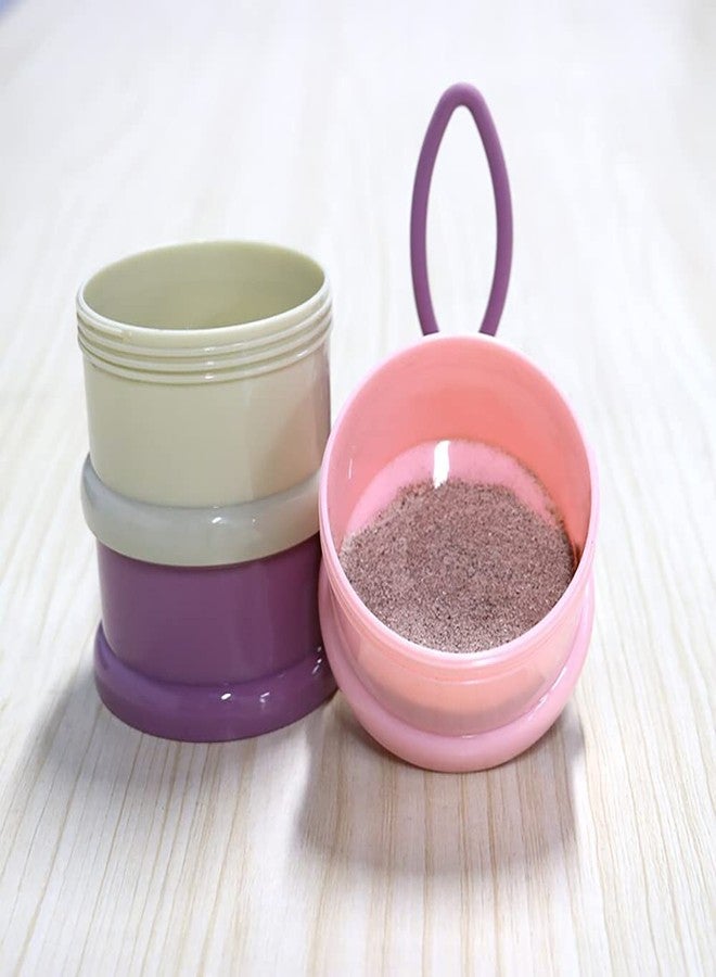 SYGA 3 Layer Cute Bear Portable Baby Food Milk Powder Storage Box Bottle Container_Purple (Design May Very) - Image 5
