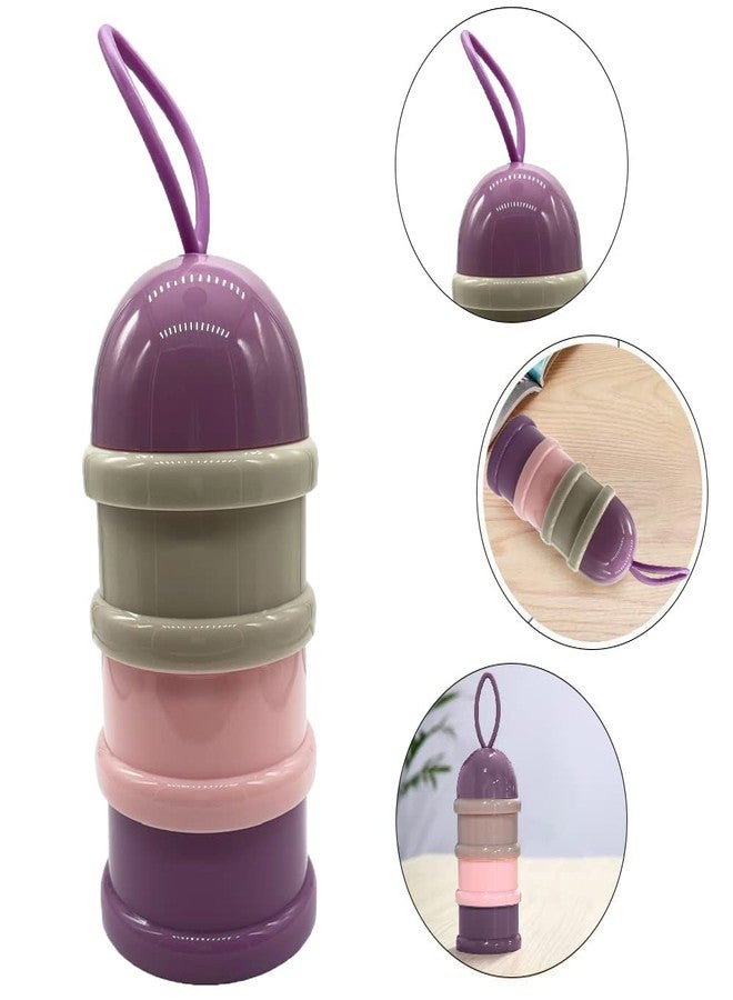 SYGA 3 Layer Cute Bear Portable Baby Food Milk Powder Storage Box Bottle Container_Purple (Design May Very) - Image 3