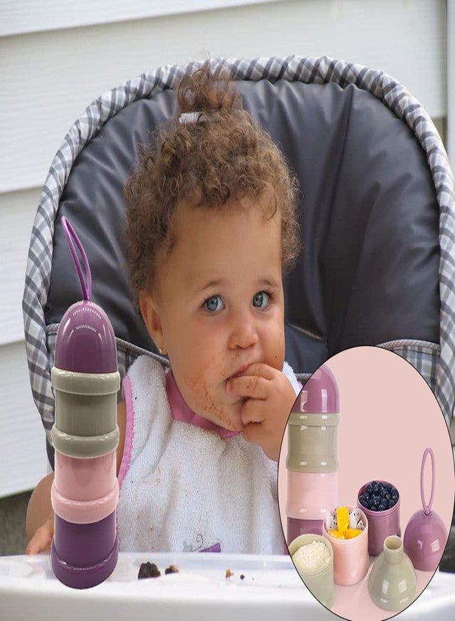 SYGA 3 Layer Cute Bear Portable Baby Food Milk Powder Storage Box Bottle Container_Purple (Design May Very) - Image 2