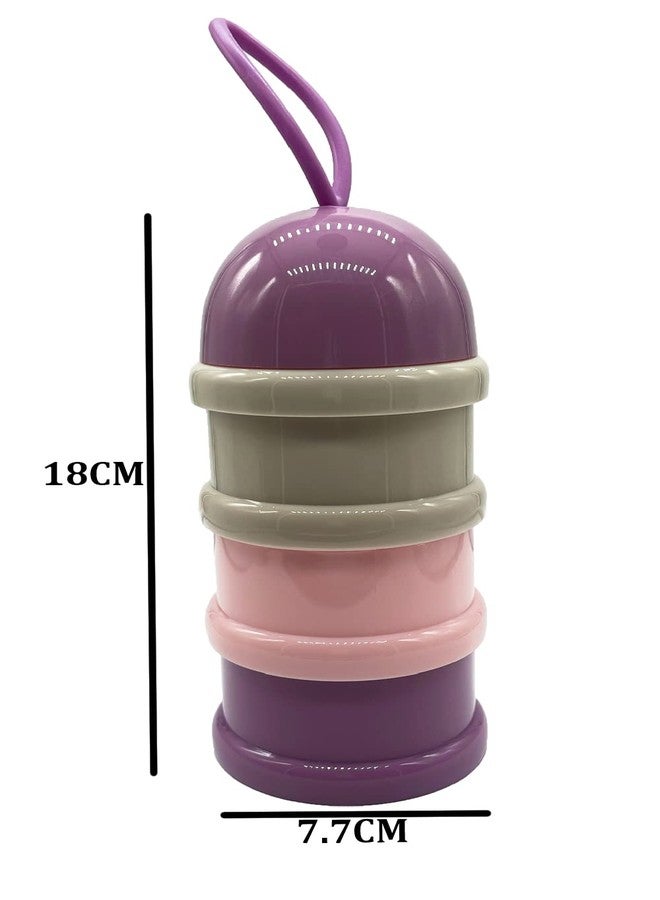 SYGA 3 Layer Cute Bear Portable Baby Food Milk Powder Storage Box Bottle Container_Purple (Design May Very) - Image 1