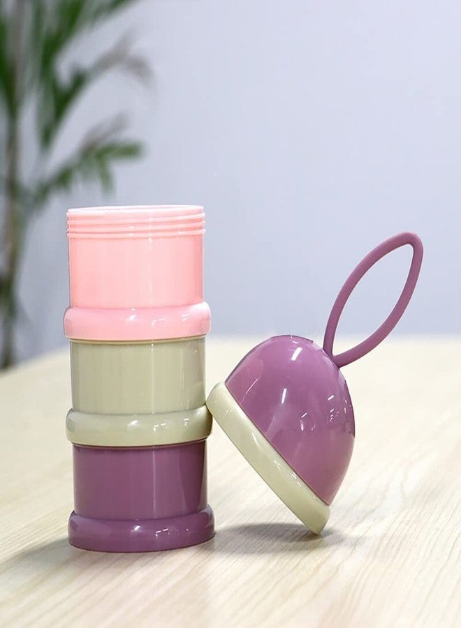 SYGA 3 Layer Cute Bear Portable Baby Food Milk Powder Storage Box Bottle Container_Purple (Design May Very) - Image 4