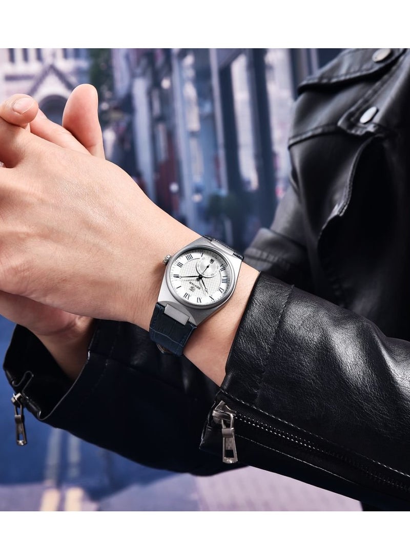 BENYAR Mens Watch Waterproof Chronograph Date Watch for Men Leather Strap Quartz Movement Analog Watch Business Casual Gift for Men - Image 3